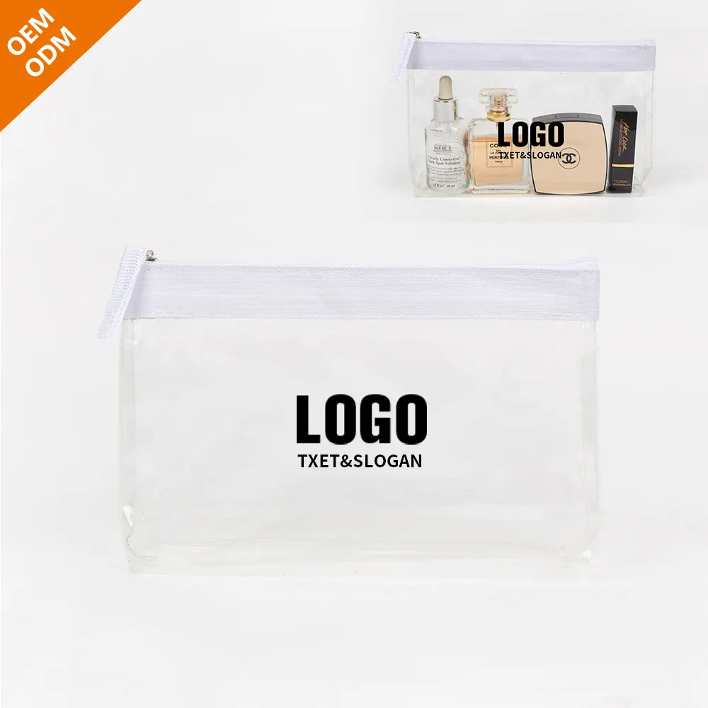 Clear zipper bag Wholesale Custom LOGO Travel Transparent Clear Zipper Pouch Pvc Cosmetic Bag