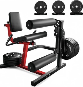 Appareil de musculation multifonctionnel à charge par plaques pour l'entraînement des lombaires et des cuisses, avec fonctions de flexion et extension des jambes, pour usage assis, pour salle de sport - Product Image 6