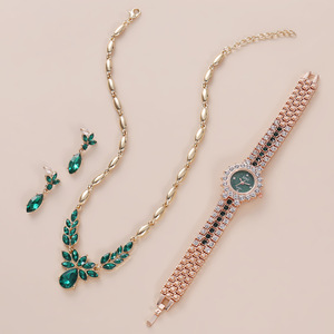 Emerald <strong>Set</strong> Sparkling Rhinestone <strong>Watch</strong> Star Sky Dial <strong>Watch</strong>+Eardrop+Chain 3pcs/<strong>set</strong> <strong>Watch</strong> Women's <strong>Set</strong> - Product Image 2
