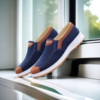 BAEWOON B95 Chaussures décontractées en tissu style vieux Pékin pour hommes avec semelle en tendon de boeuf, simples, antidérapantes, résistantes à l'usure, confortables, chaussures de travail