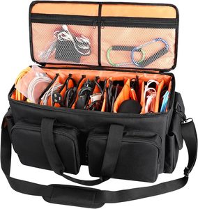 Bolsa de Transporte Profesional para Equipos de DJ, con Diseño de Leopardo, Divisores Inferiores Acolchados Desmontables, para Cables y Archivos, Ideal para Viajes - Product Image 1
