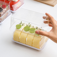 Boîte en plastique blanche pour présentation de gâteaux à base PET Boîtes à gâteaux en rouleaux suisses Conteneurs à emporter pour croissant individuel pour pain Dessert boulangerie