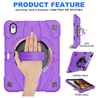 Casing Tablet Anti-Shock Premium PC Silikon dengan Stand Putar dan Tempat Pensil untuk Anak-Anak dan Pelajar untuk iPad 10th 2022