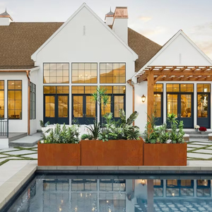 Jardinière <span class=keywords><strong>en</strong></span> <span class=keywords><strong>métal</strong></span> extra-large moderne personnalisable avec trou <span class=keywords><strong>de</strong></span> drainage, résistante aux intempéries, <span class=keywords><strong>décoration</strong></span> <span class=keywords><strong>de</strong></span> <span class=keywords><strong>jardin</strong></span> extérieur pour la maison - Product Image 4