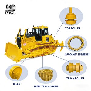 อะไหล่ช่วงล่างรถดันดินโคมัตสึ D85 ชุดโซ่และรองเท้าตีนตะขาบ ลูกกลิ้งล่าง สprocket ล้อหน้า ลูกกลิ้งนำหน้า ลูกกลิ้งบน - Product Image 1