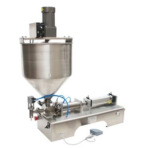 Máquina de llenado semiautomática horizontal neumática de doble cabezal para líquidos, pastas y cremas, para mermelada, mantequilla de cacahuete y mantequilla de sésamo - Product Image 1