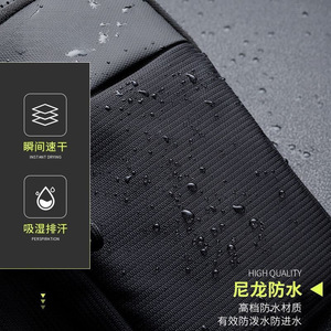 Sac de poitrine pour téléphone portable, en nylon, imperméable, léger, tendance, pour hommes et femmes, pour les loisirs et les voyages, noir - Product Image 4