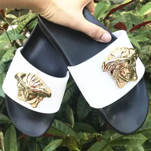 one-piece non-slip beach comfortable casual slippers latest women and man platform shoes with head ornament for women and lady
