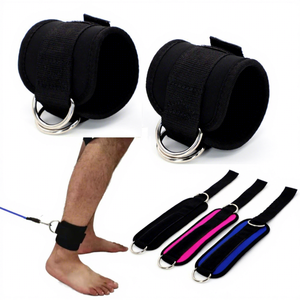 Sangles de cheville en nylon confortables et sécurisées pour un soutien de la cheville, une force accrue des cuisses et des fessiers, et une protection accrue lors des exercices de fitness. - Product Image 2