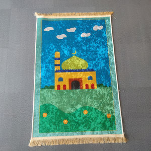 Tapis de prière islamique premium pour enfants avec dossier, pour adolescents, tapis d'exercice et de <span class=keywords><strong>camping</strong></span> pour enfants musulmans, design abstrait pour la maison et la mosquée - Product Image 4