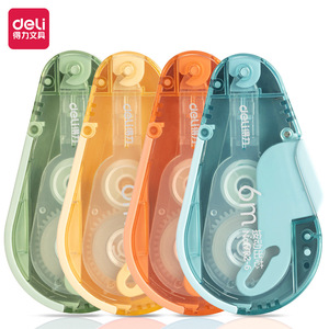 Deli Correction Tape 6m Push Button Refillable For Students Plastic Case Colorful - Product Image 1