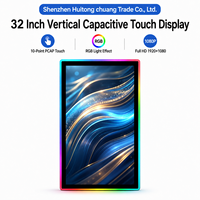 Nouvel écran tactile capacitif vertical Huitong Chuang de 32 pouces avec interfaces DVI USB, affichage LED RGB - Noir, garantie 1 an