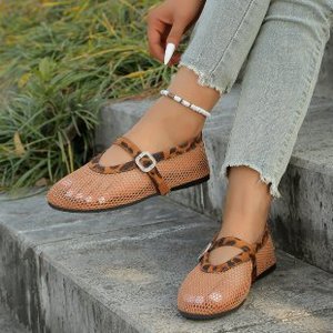 Chaussures plates Mary Jane pour femmes, à bout fermé, en maille ajourée, souples, style poupée, avec bride à boucle, décontractées, Été 2026, Vente en gros <span class=keywords><strong>RST</strong></span> - Product Image 3