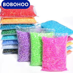 Bobohoo Nhà Máy Bán Buôn 2Mm-6Mm Không Hotfix Pha Lê Thạch Thạch Nhựa Đáy Phẳng Trở Lại Rhinestone Cho DIY - Product Image 1