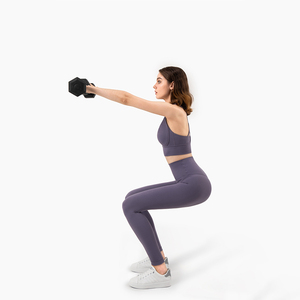 Completo Yoga da Donna 2 Pezzi alla Moda per <span class=keywords><strong>Fitness</strong></span> con Reggiseno Push-Up a Schiena Incrociata e Leggings a Vita Alta Senza Cucitura Frontale - Product Image 6