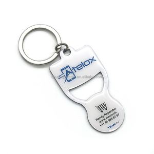 Porte-clés jeton de déverrouillage pour chariot de courses 1 EURO en métal époxy, cadeau promotionnel pour le marché européen - Product Image 3