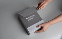 Boîte d'expédition personnalisée en carton avec bande déchirable, poignée, sans colle, ouverture facile, pliable, doublure plastique, pour chaussettes, fourrure, e-commerce