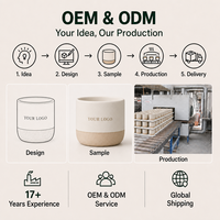 Mug en céramique beige classique mat personnalisé avec logo, sans anse, fond non verni, pour cadeau et usage quotidien