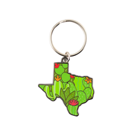 Porte-clés en émail personnalisé avec carte de l'État du Texas, souvenir de voyage américain, porte-clés en métal, cadeau personnalisé, vente en gros