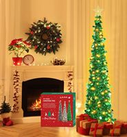 Künstlicher Weihnachts baum mit 100 Farblich tern 5-Fuß-Popup-Weihnachtsbaum mit faltbarem Draht