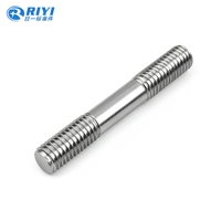 Tige filetée double extrémité en acier inoxydable 304, filetage métrique M3 à M16, longueur personnalisée, usine RIYI