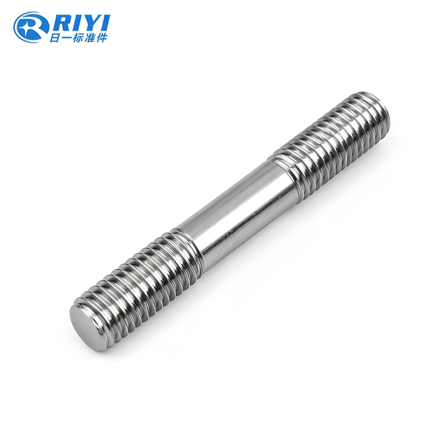 304 Stainless Steel Double End Threaded Stud Both Ends Threaded Rod Metric M3 to M16 Custom Length RIYI Factory