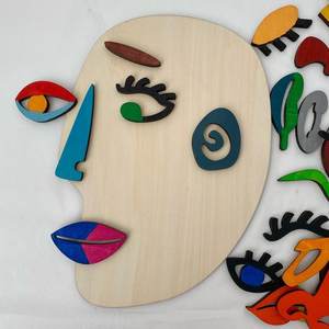 Rompecabezas de madera de <span class=keywords><strong>cara</strong></span> Montessori para niños, juguete educativo para edades tempranas, Arte Abstracto <span class=keywords><strong>Picasso</strong></span>, juego Facial, desarrollo de la inteligencia artística - Product Image 2