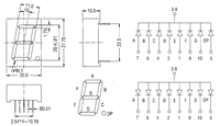 Afficheur LED à 7 segments HOUkem-8016-BSR CA super rouge 20,4 mm, 1 chiffre, 0,8 pouce, 10 broches, haut et bas
