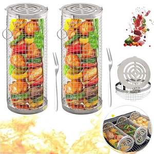 Canastas de Barbacoa Apilables Fáciles de Limpiar para Acampar y Hacer Picnic, para Verduras, Pescado, Carne y Otros <span class=keywords><strong>Alimentos</strong></span> - Product Image 5