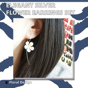 Elegantes Pendientes de Plata 925 con Diseño de Flor, Joyería de Moda, Pendientes de Aro Hipoalergénicos para Mujer, Ideales para Bodas - Product Image 3