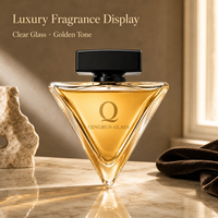 Flacon de parfum en verre triangulaire personnalisé de 50 ml avec couvercle noir pour l'emballage de parfums