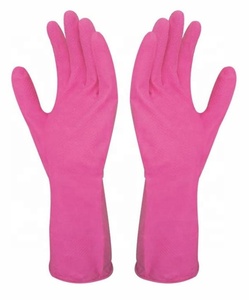 Gants en latex naturel imperméables avec doublure en <span class=keywords><strong>coton</strong></span>, antidérapants, confortables, résistants à l'usure, gants en latex pour la maison - Product Image 2