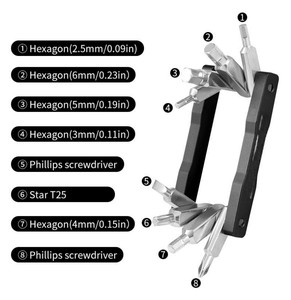 Ensemble d'outils portables multifonctionnels 8-en-1, <span class=keywords><strong>clé</strong></span> hexagonale pliable, <span class=keywords><strong>clé</strong></span> pliable pour le cyclisme - Product Image 3