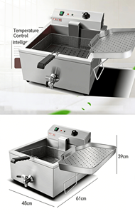 業務用ステンレス製電気フライヤー CE規格 30L大容量 シングルタンク 3KW 220-240V - Product Image 6