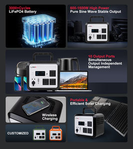 Centrale Électrique Portable OEM ODM à Énergie Solaire 1500W 1200W 600W avec Batterie LiFePO4 pour Extérieur - Product Image 2