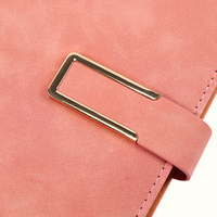 Couverture en cuir PU 6 anneaux de trésorerie farce Budget classeur cahier personnalisé rose Promotion cuir dossier spirale 100 feuilles CN;FUJ