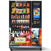 Distributeur automatique de snacks Zhongda avec écran tactile de 22 pouces, gestion basée sur le cloud avec SDK et options de paiement multiples pour les aliments et les boissons