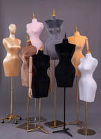 Femmes grande taille en plastique réglable couturière haut du corps demi-longueur Mannequin grande hanche pour vitrine mode étoile brillante