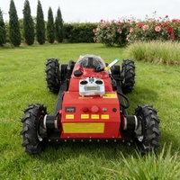 Machine de désherbage et de tonte intelligente multifonctionnelle à chenilles télécommandée Robot de débroussaillage de vergers en pente Tondeuse à gazon