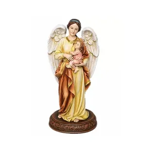 Nieuwe Snelle Levering Kerk Angel Beeldje Souvenirs Kerstcadeau Polyresin Katholieke Religieuze Beeldje