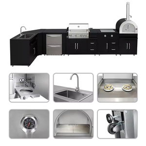 Cuisine d'Extérieur Modulaire Américaine Personnalisée avec Barbecue, Îlot, Évier et Plan de Travail en Acier Inoxydable 304 pour Jardin et Terrasse - Product Image 4