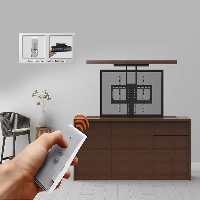 Motorized TV Lift with RF Remote Control & Wire Control TV Lift System for Living Room Furniture 37"-77" Vertical Rise Mechanism