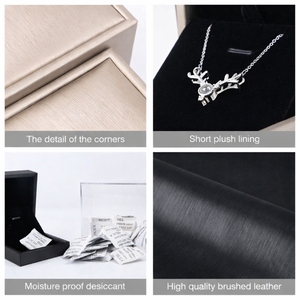 Boîte à bijoux artisanale en cuir PU à charnière, avec insert en velours et estampage à chaud, logo personnalisé, fournie directement par l'usine - Product Image 4