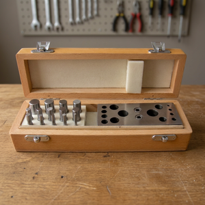 Precision Disc Cutter <b>Set</b> of 14 Pcs Round Metal <b>Punches</b> for Jewelry Making Goldsmith Silversmith Tools in Wooden Box | GS589A - Product Image 3
