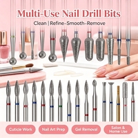 Accessoires pour ponceuse à ongles électrique : Fraise conique diamantée 3/32 pouces, Fraise rotative pour cuticules, Embouts de manucure, Embouts de meulage à dents en acier inoxydable