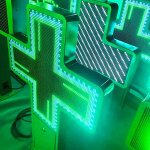 Caisson lumineux croisé de pharmacie avec logo LED Carrefour de la circulation personnalisé - Product Image 3