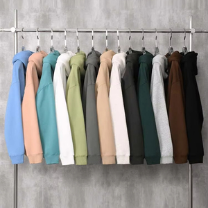 Sweat à capuche zippé pour homme surdimensionné en coton épais 100% teint uni délavé avec logo personnalisé streetwear - Product Image 2