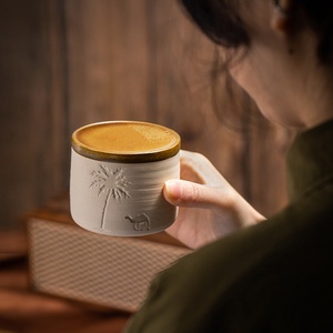 Oriente Médio Handmade Logotipo Personalizado Rústico Bonito Clay Espresso <span class=keywords><strong>Cups</strong></span> Árabe Cerâmica Cup Canecas Sem Alça - Product Image 5