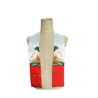 Écharpe de graduation personnalisée en polyester imprimée par sublimation, avec drapeau d'Haïti