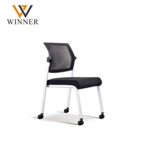 Chaise de bureau scolaire moderne en plastique avec accoudoirs fixes, design ergonomique, sièges en maille respirante et doux pour salon